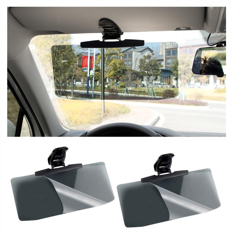 Salior 2Pcs Car Visor(Upgraded Version to Block Harmful UV Rays) Adjustable Angle  Anti-Glare 12.6'' x 6'' Safe Driving Car Accessories Sun Visor Extender  Universal for Cars  Trucks  SUVs. (2Pcs) - Image 1